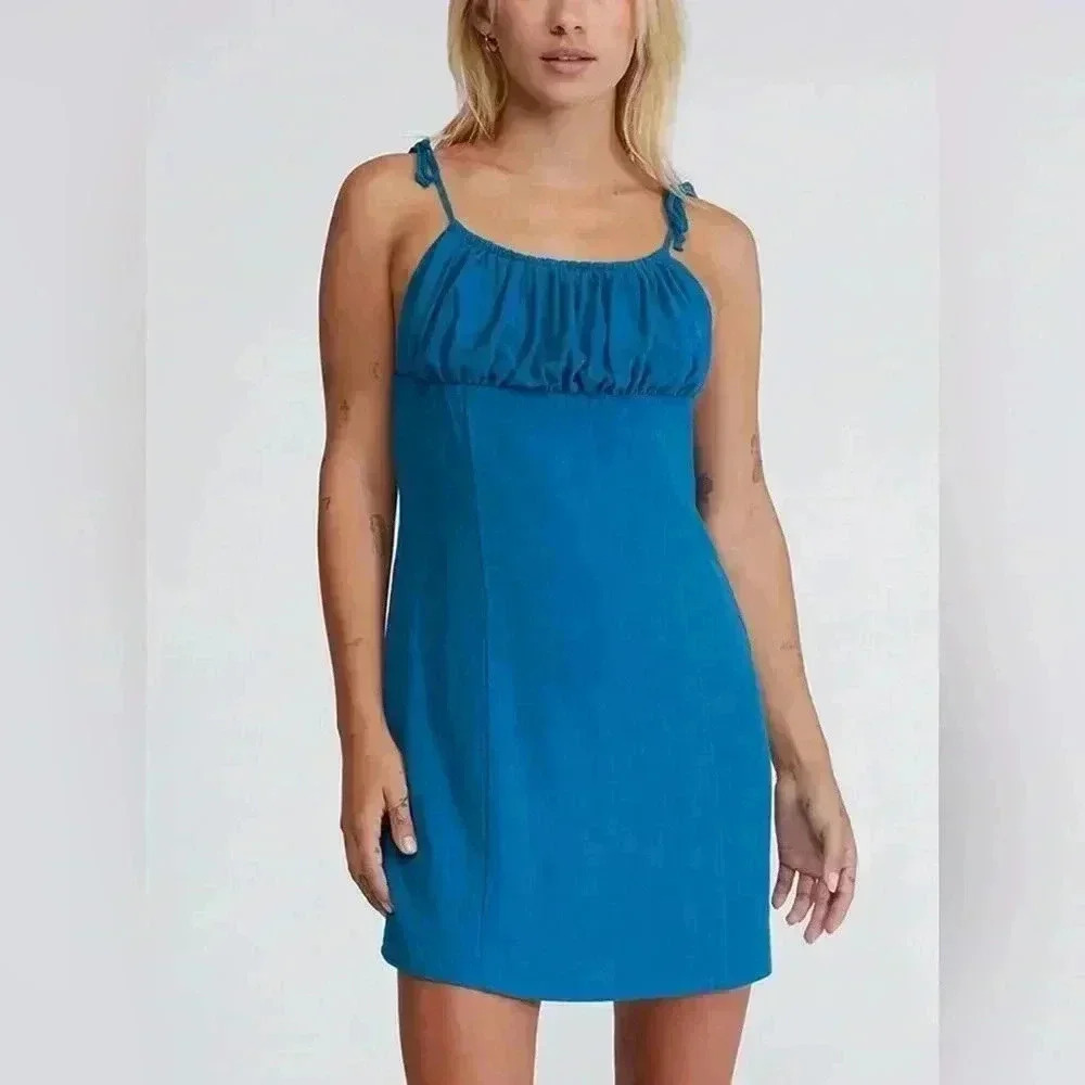 50. LA Hearts Blue size M tie-strap mini dress